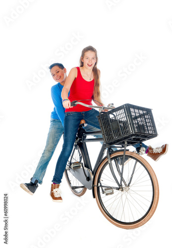 boy and a girl on a bike