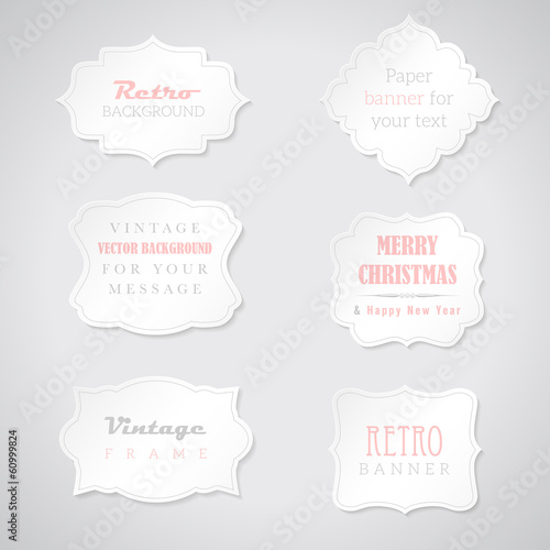 Set of retro paper banners with place for your text