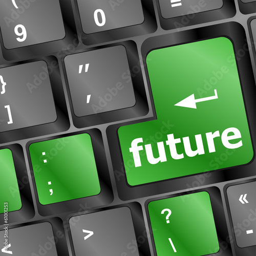 future key or keyboard showing forecast or investment concept photo