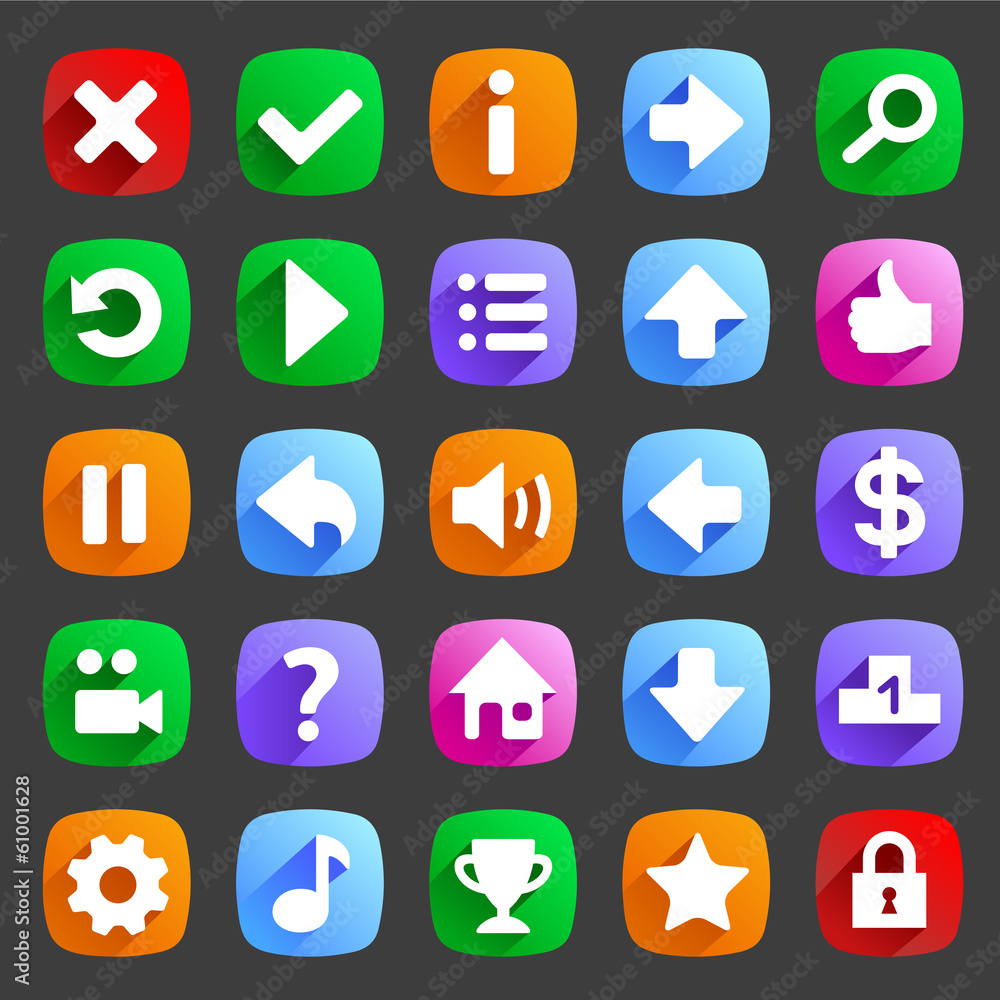 Flat game icons Flat game icons