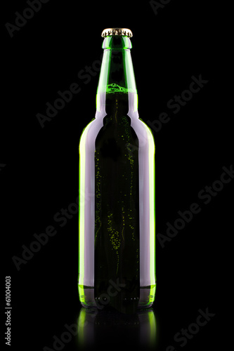 Bottle of beer with drops