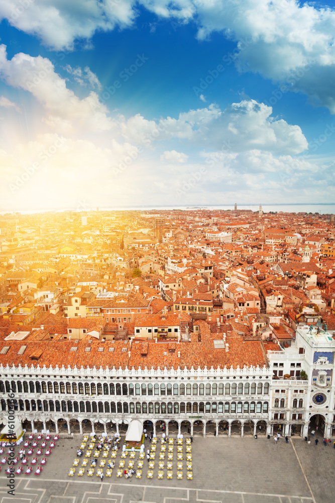Venice city panorama from above