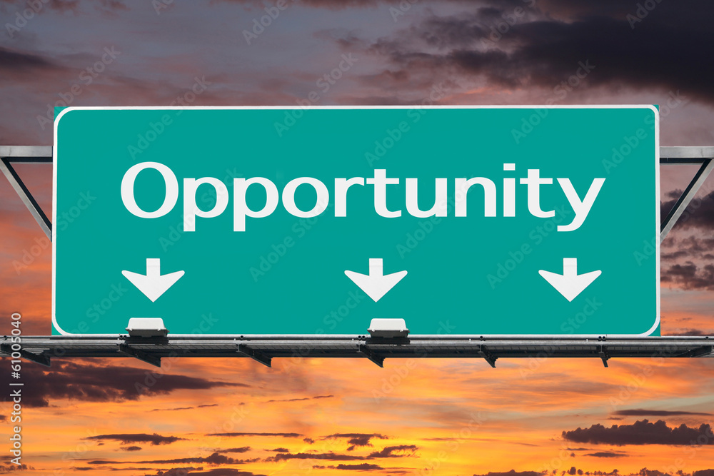 Fotografie Freeway to Opportunity Road Sign