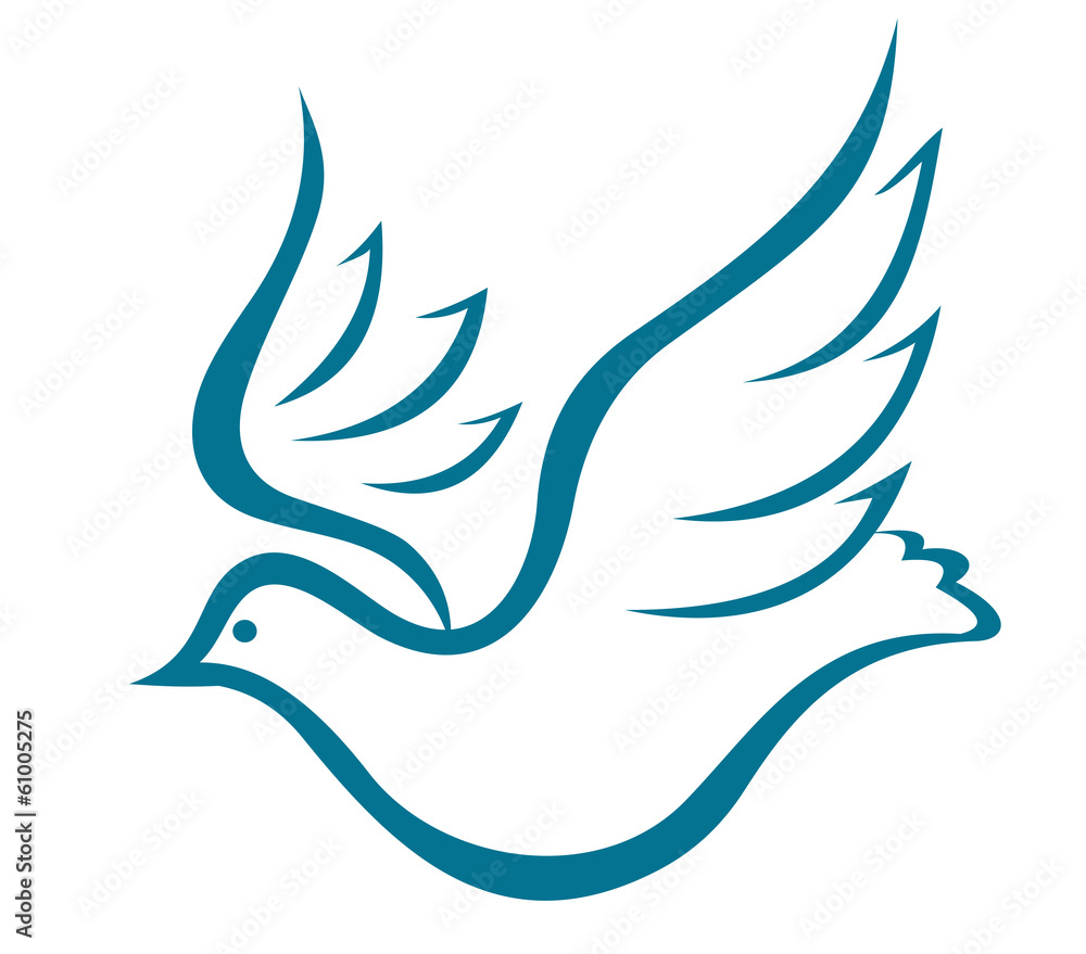Naklejka premium Flying dove of peace