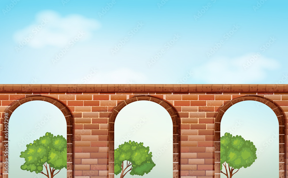 A bridge with trees A bridge with trees