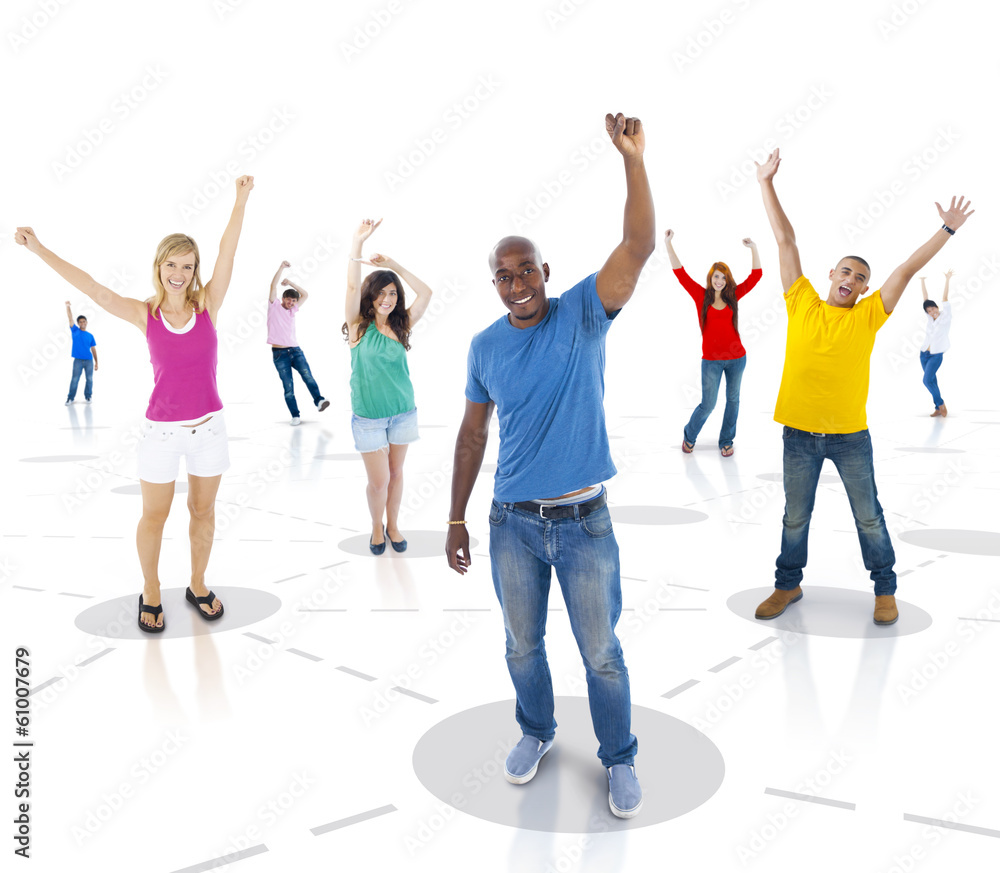 Obraz premium Happy People Social Networking