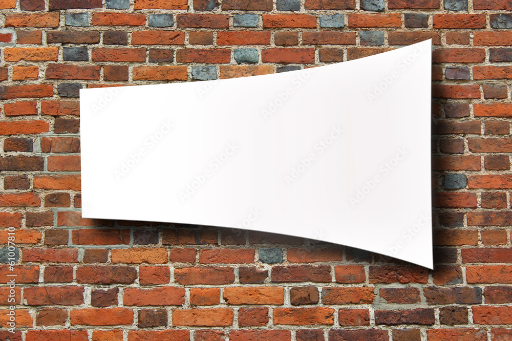 custom made wallpaper toronto digitalwhite tablet on the wall of red bricks