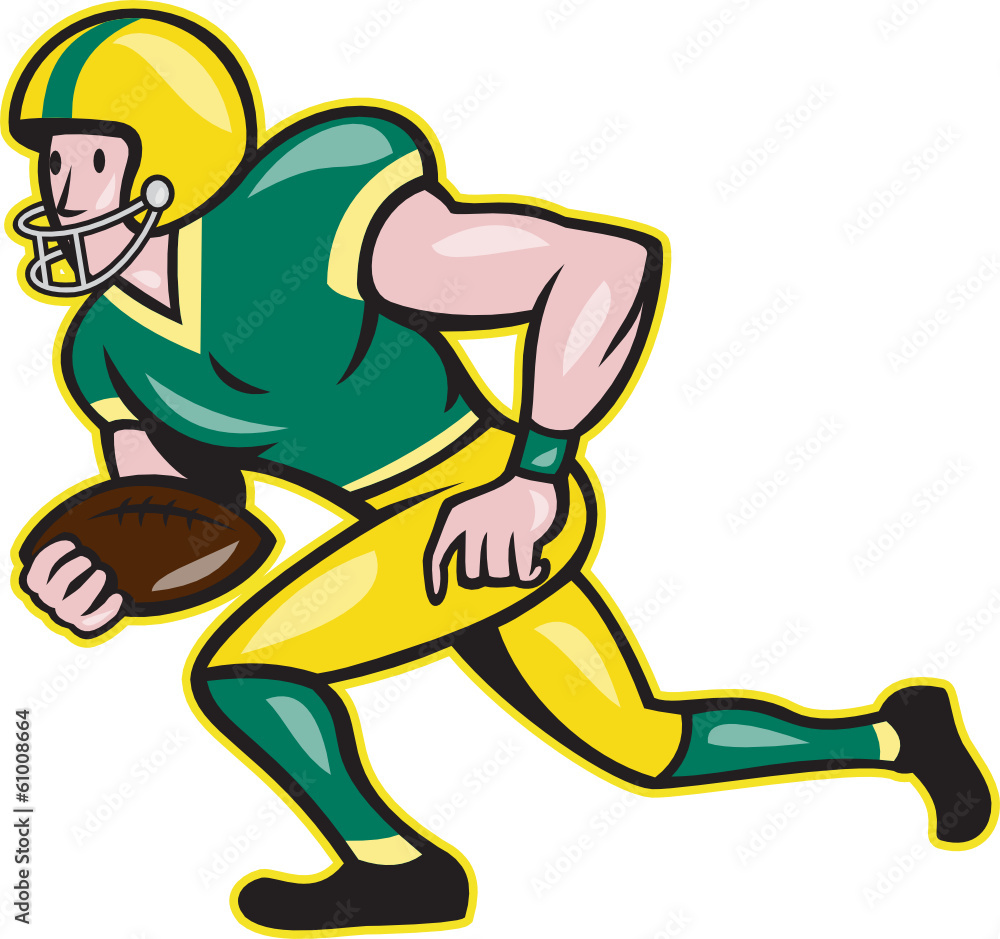American Football Wide Receiver Running Ball American Football Wide Receiver Running Ball