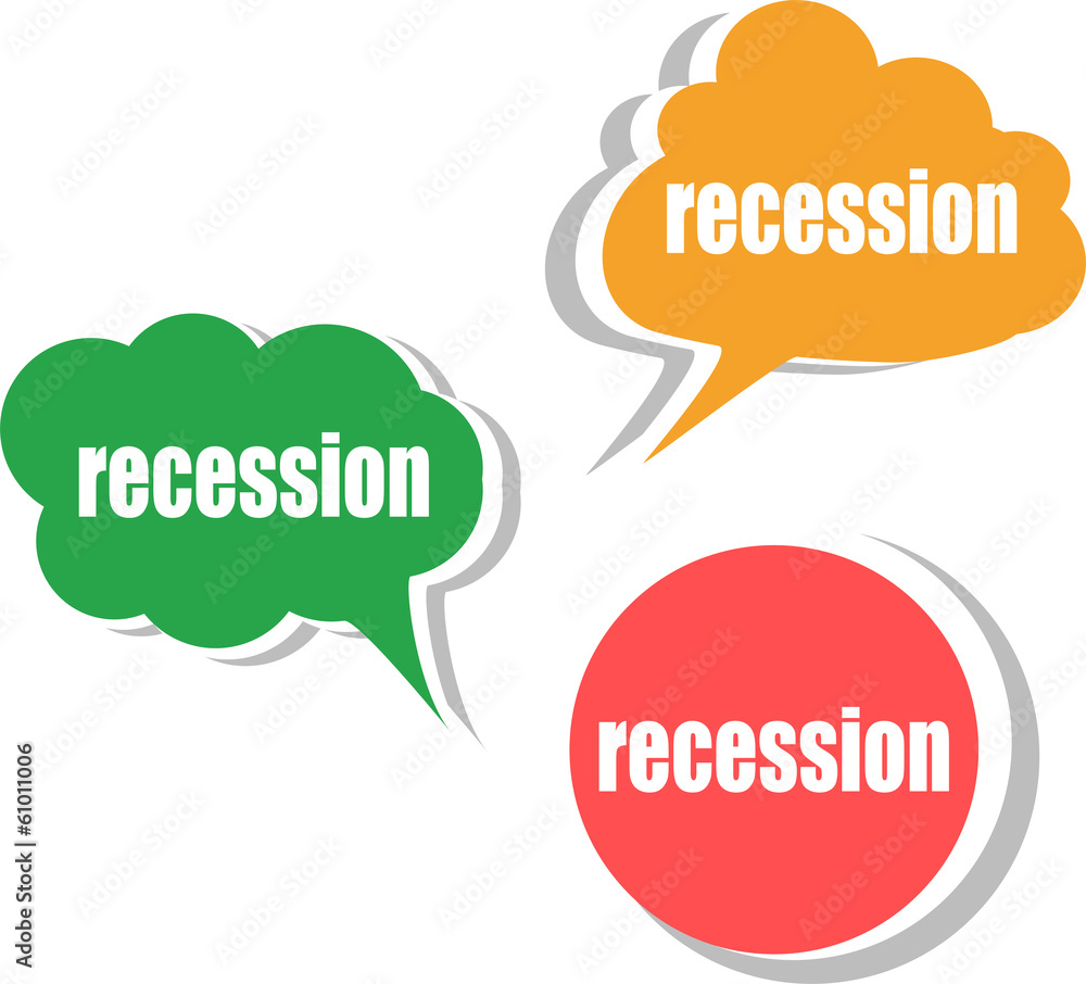 recession. Set of stickers, labels, tags. infographics