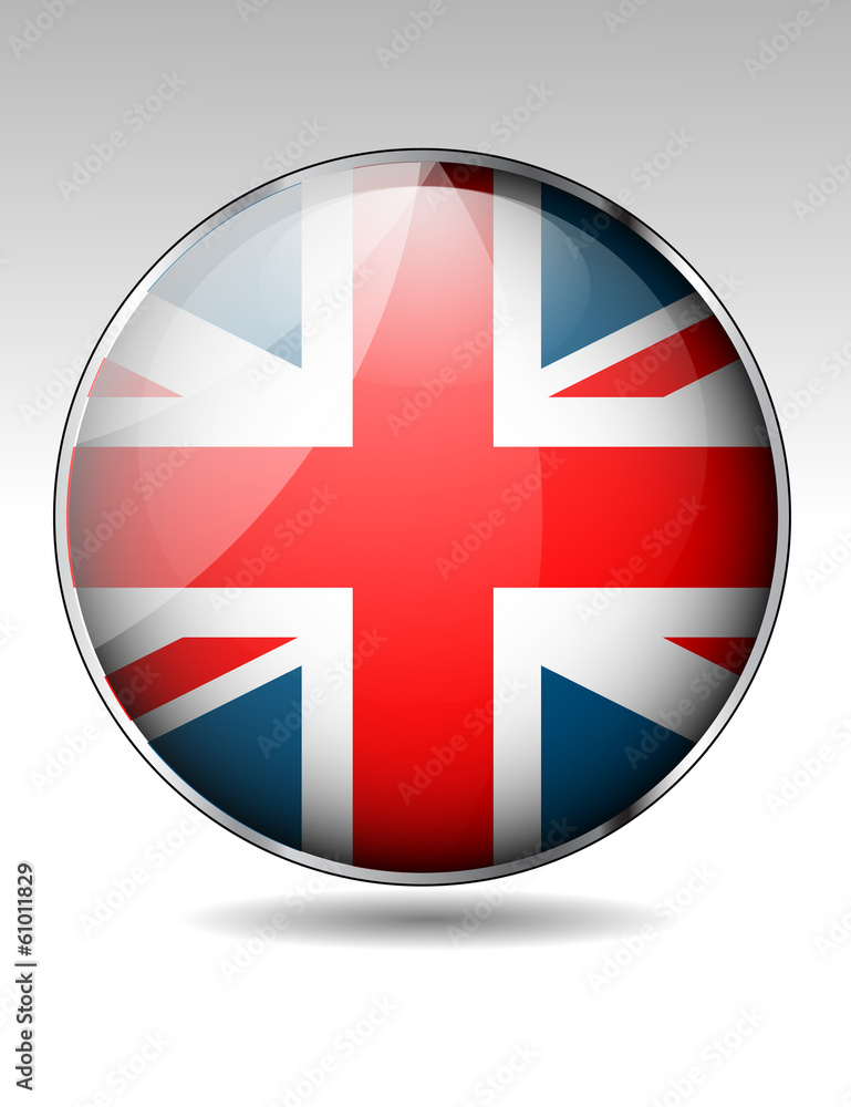 Fototapeta premium United Kingdom flag button