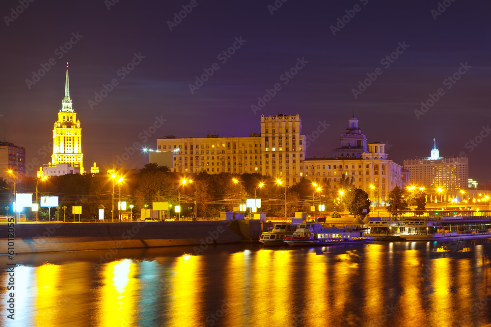 View of Moscow in summer  night