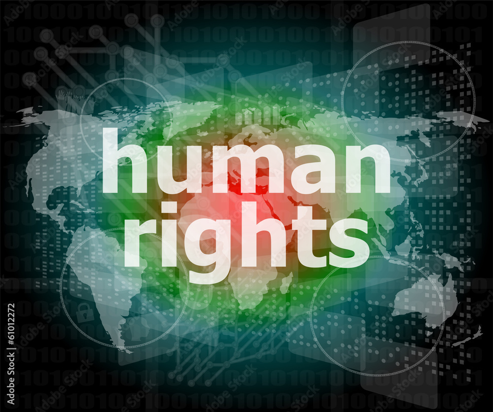 Law concept: words human rights on digital background Law concept: words human rights on digital background