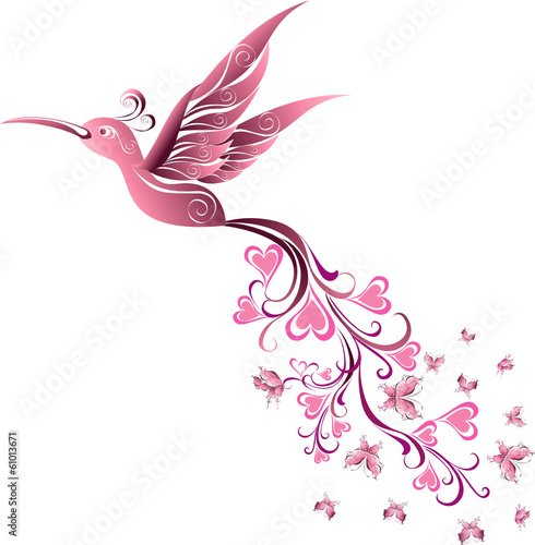 Tattoo Hummingbird. Vector