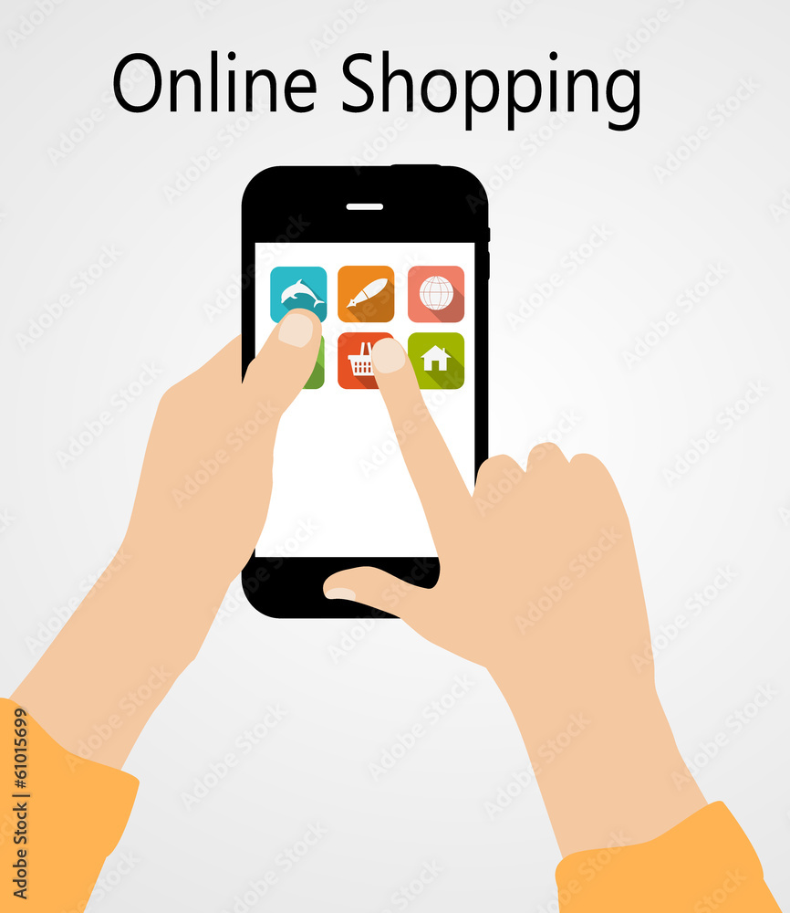 Online Shopping Flat Concept Vector Illustration Online Shopping Flat Concept Vector Illustration