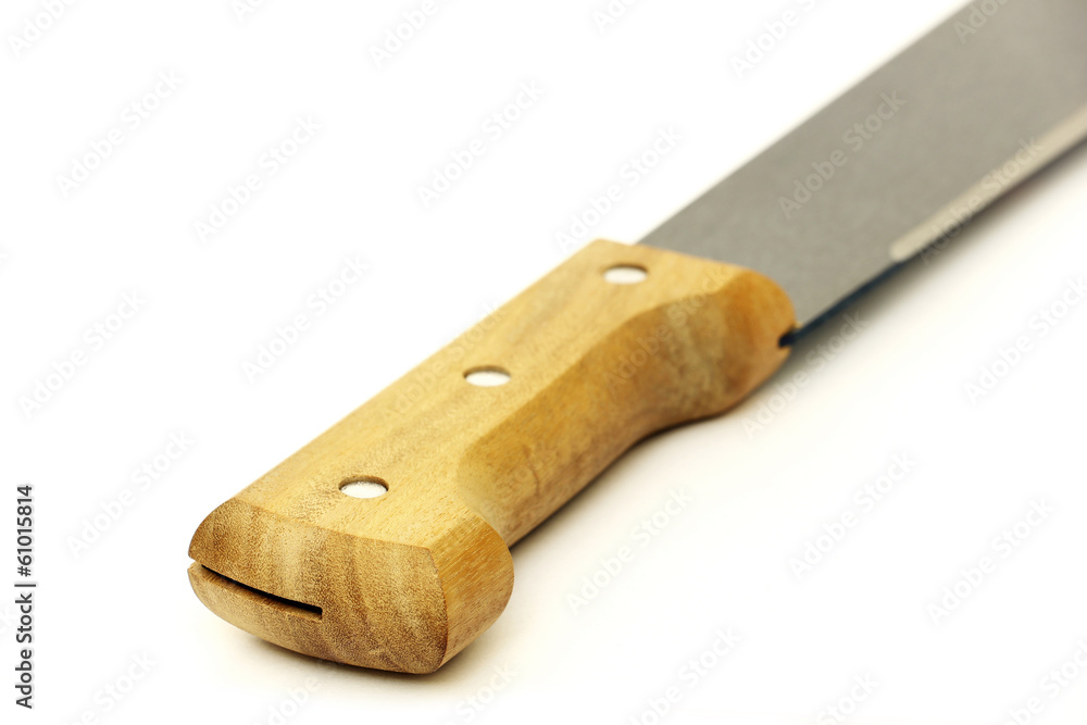 Knife with wooden handle on a white background Knife with wooden handle on a white background