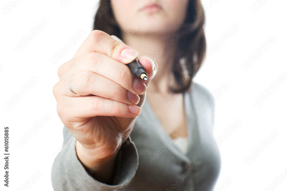 Business woman with pen Business woman with pen