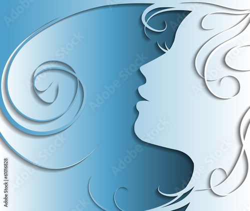 girl silhouette made ​​of paper