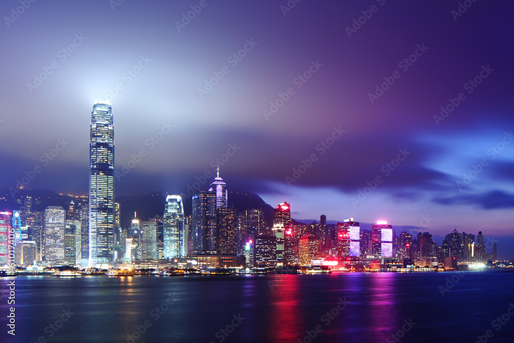 Fototapeta premium Wgląd nocy Hong Kong