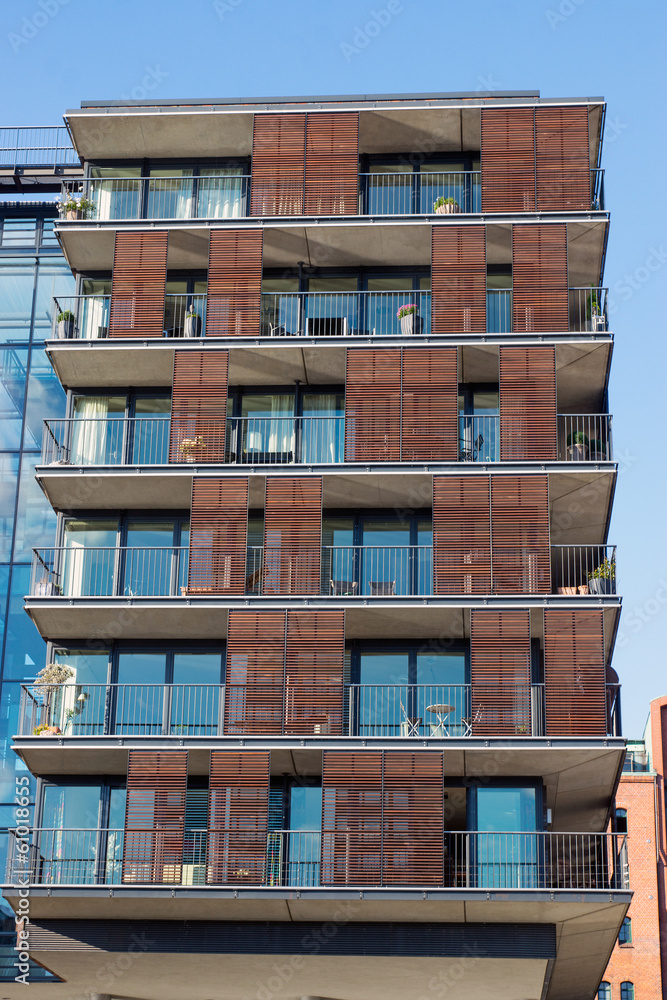 Apartment house with a lot of glass Apartment house with a lot of glass