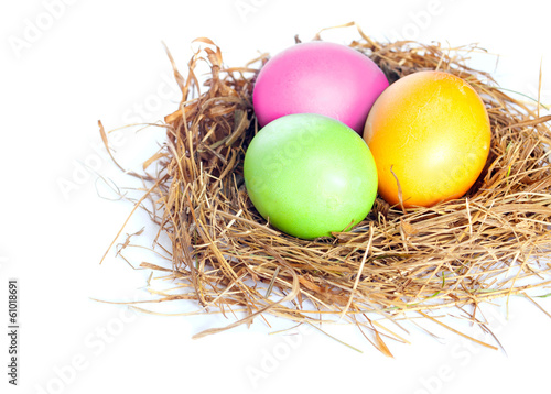  Easter eggs in bird nest © Evgenia Tiplyashina