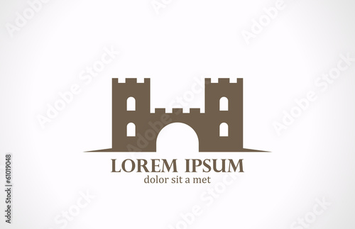 Logo Castle abstract vector icon design. Real Estate concept