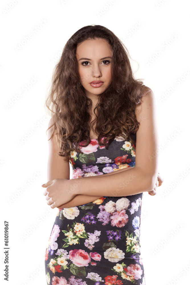 pretty teenager girl model with crossed arms pretty teenager girl model with crossed arms