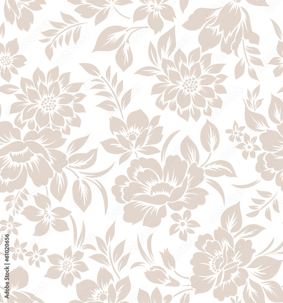 Fototapeta Seamless floral curtain design