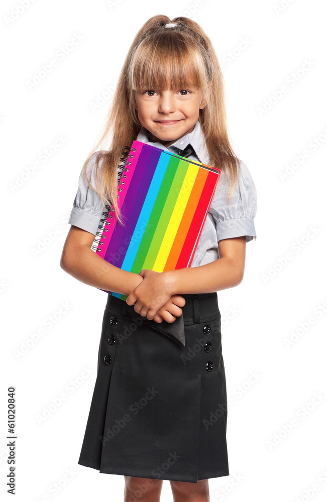 Little girl with exercise books Little girl with exercise books