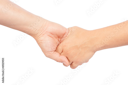man and woman hold other hand together