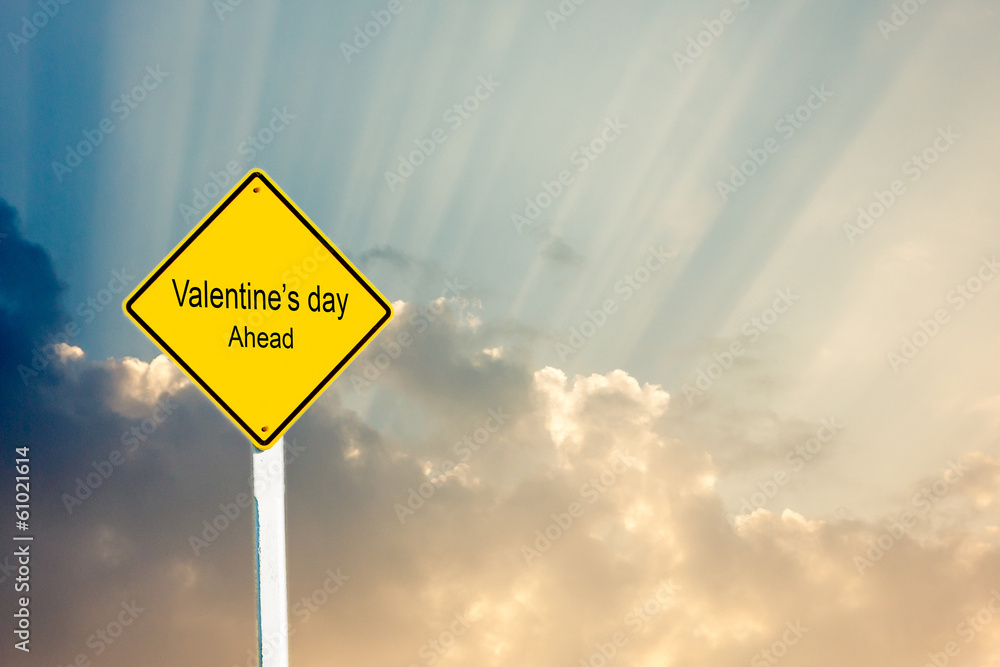 cloud and sunray with valentine ahead sign cloud and sunray with valentine ahead sign