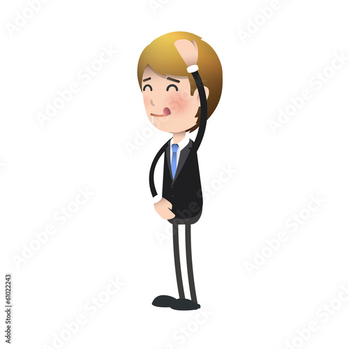 Hungry businessman over isolated background