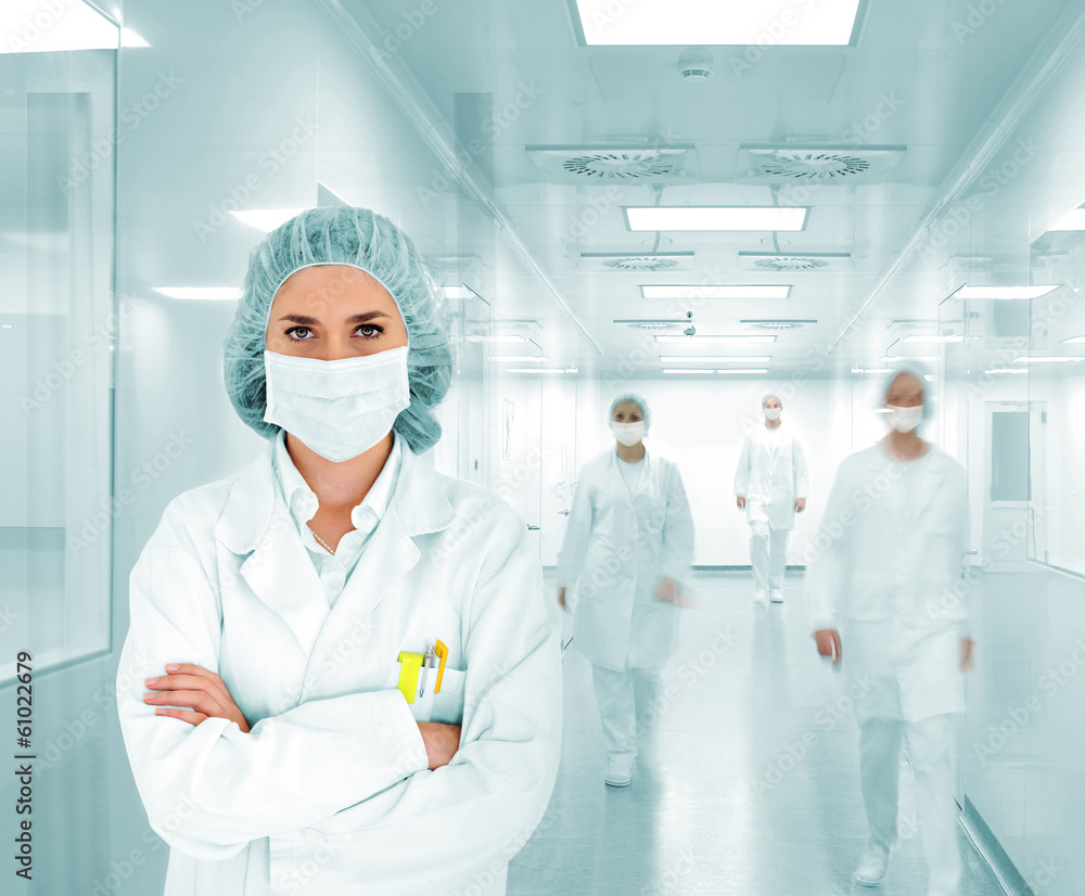 Scientists team at modern hospital lab, group of doctors Scientists team at modern hospital lab, group of doctors