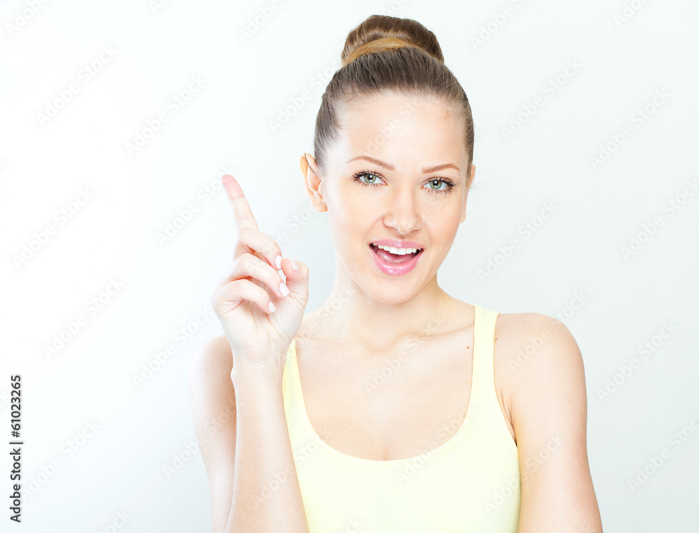 Young casual style woman portrait isolated over white background Young casual style woman portrait isolated over white background