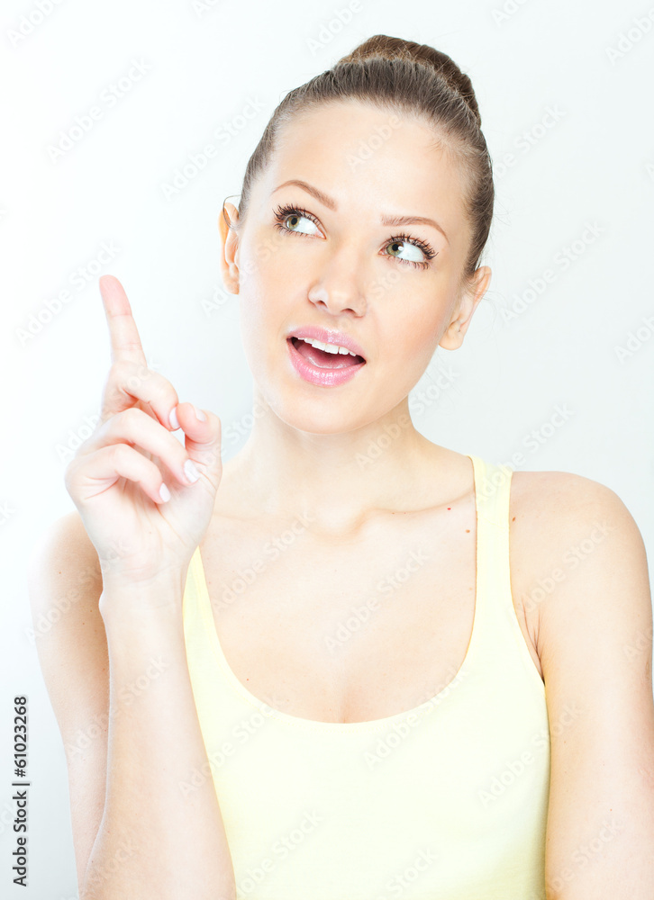 Young casual style woman portrait isolated over white background Young casual style woman portrait isolated over white background