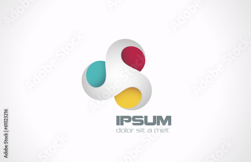 Logo infinite loop design element & business card template photo