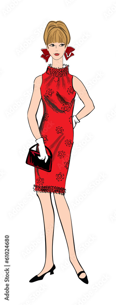 Fashion dressed woman (1950's 1960's style) Retro girl Fashion dressed woman (1950's 1960's style) Retro girl