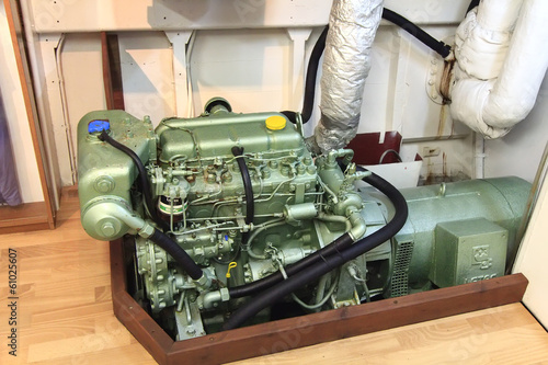 diesel engine of a small boat