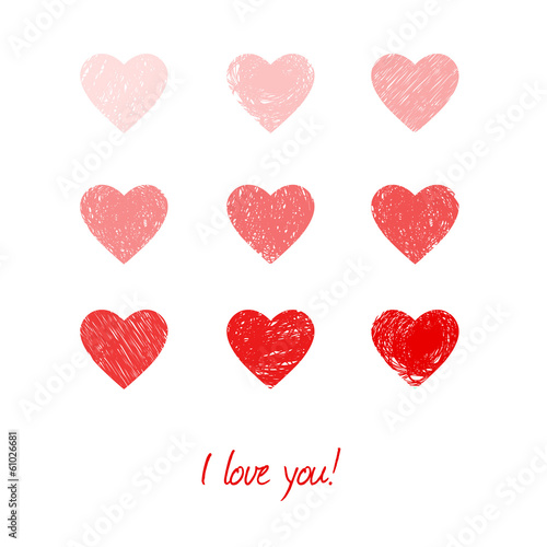 Valentine's card with hearts