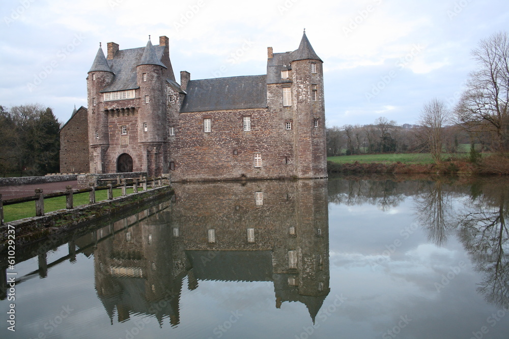 château médiéval et son reflet