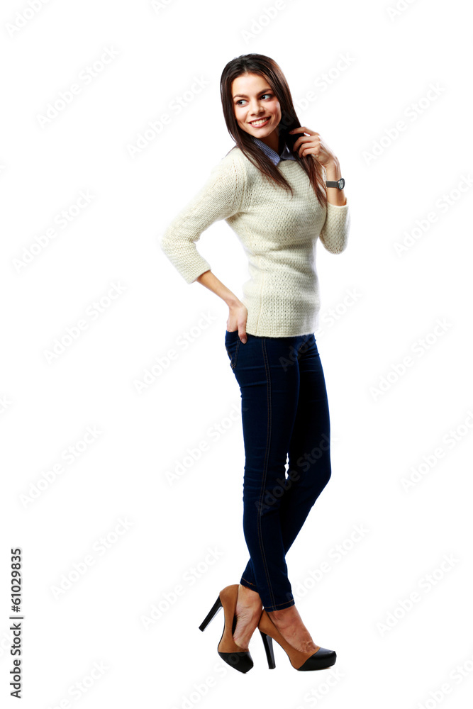 businesswoman standing isolated on a white background businesswoman standing isolated on a white background