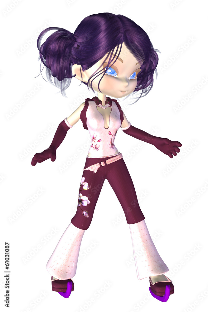Cartoon ice skating girl