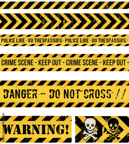 Police Line, Crime And Warning Seamless Tapes