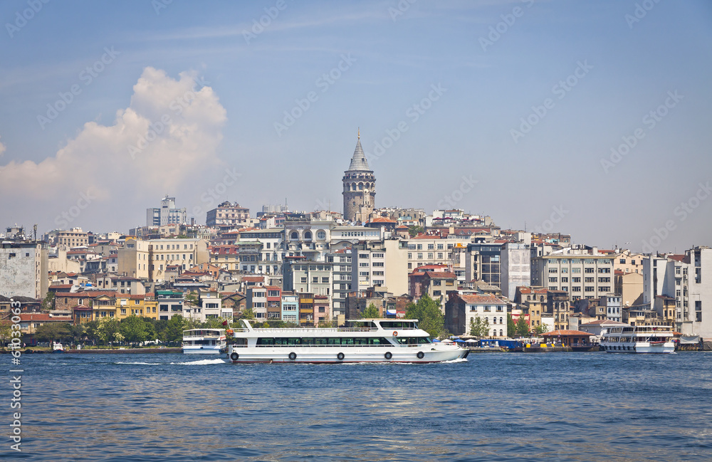 Beyoglu historic district and Galata tower in Istanbul