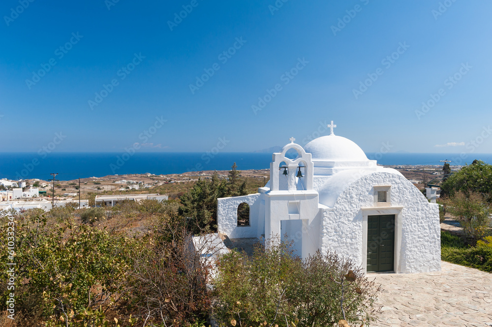 Church in eastern Santorini Greece