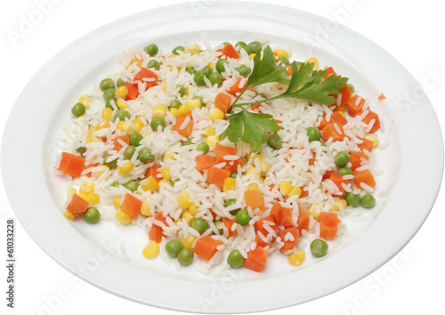 Rice with fresh vegetables