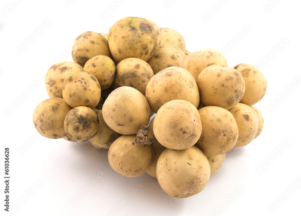 Lansium domesticum on white background Lansium domesticum on white background