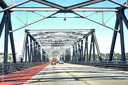 Road on metal bridge