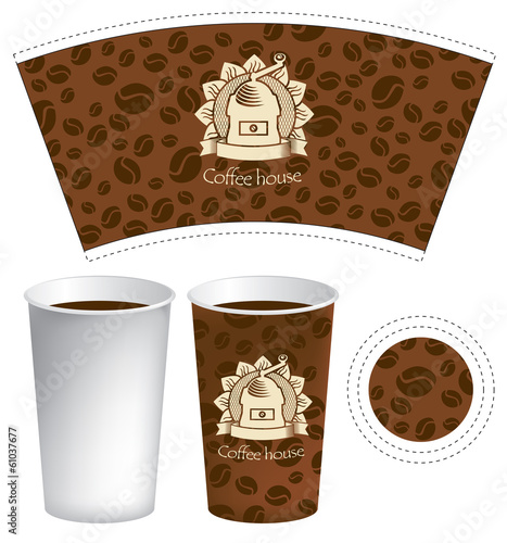 pattern for the cup of coffee with the texture of grains