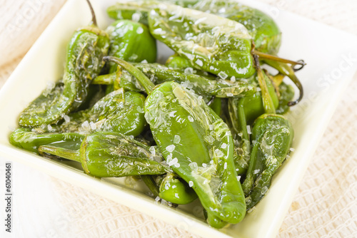 Padron Peppers - Fried green peppers with sea salt. Tapas!