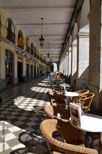 Terrasse de café, Plaça de la Independència, Gérone photo